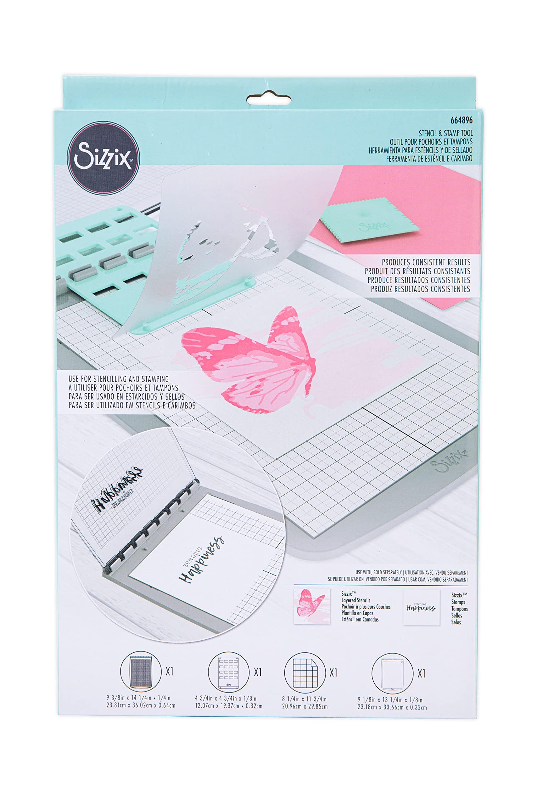 Amazon.com: Sizzix Stencil & Stamp Craft Cardmaking | 664896 Tools